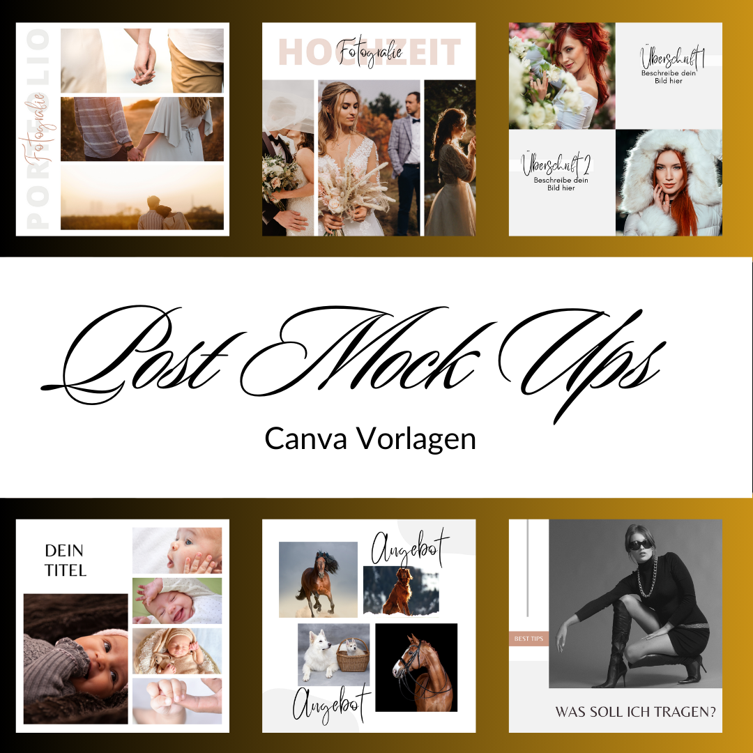 Post Mockups für Fotografen 100 Canva Vorlagen