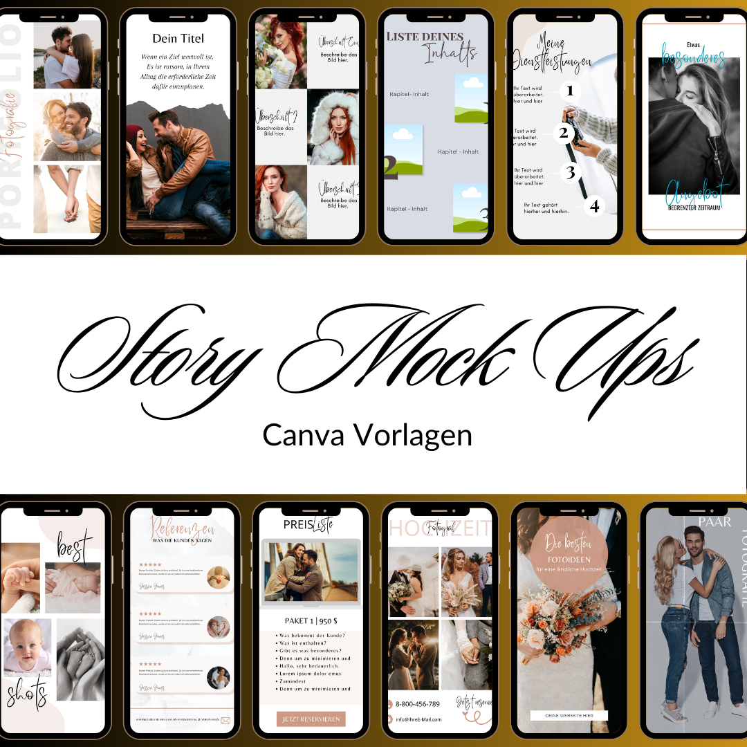 Story Mockups für Fotografen 100 Canva Template