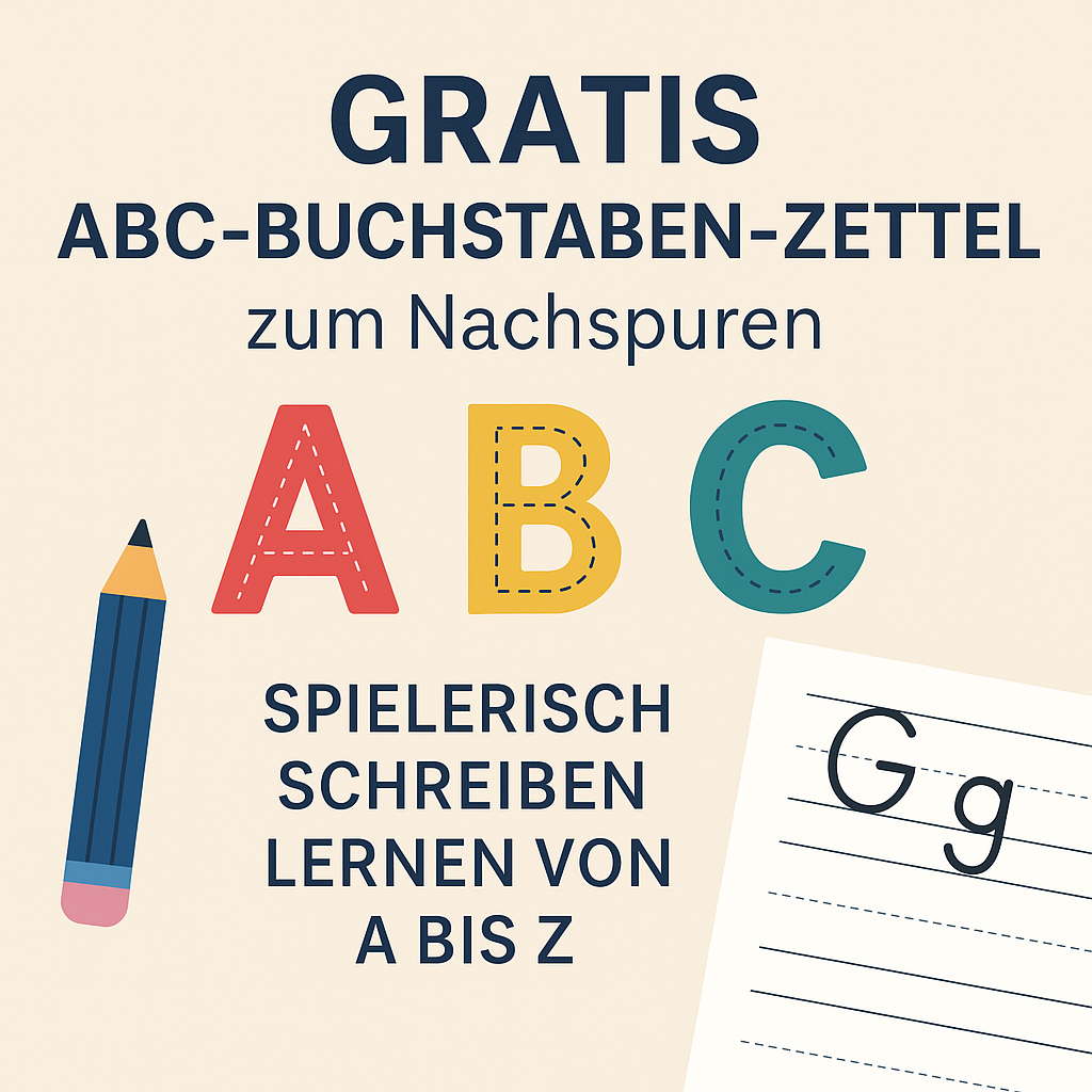 Gratis ABC-Buchstaben-Zettel zum Nachspuren – Spielerisch Schreiben lernen von A bis Z