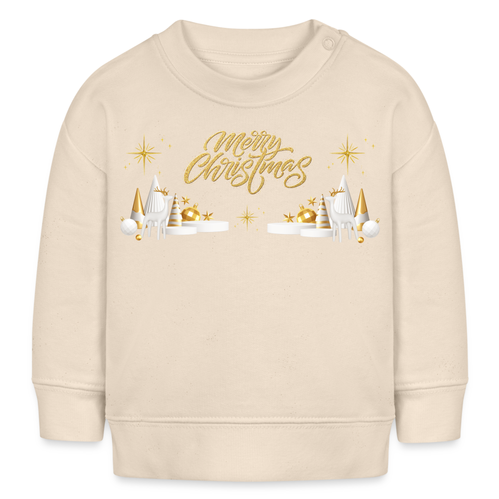 Weihnachten Gold Stanley/Stella Bio-Sweatshirt BABY CHANGER - Naturweiß