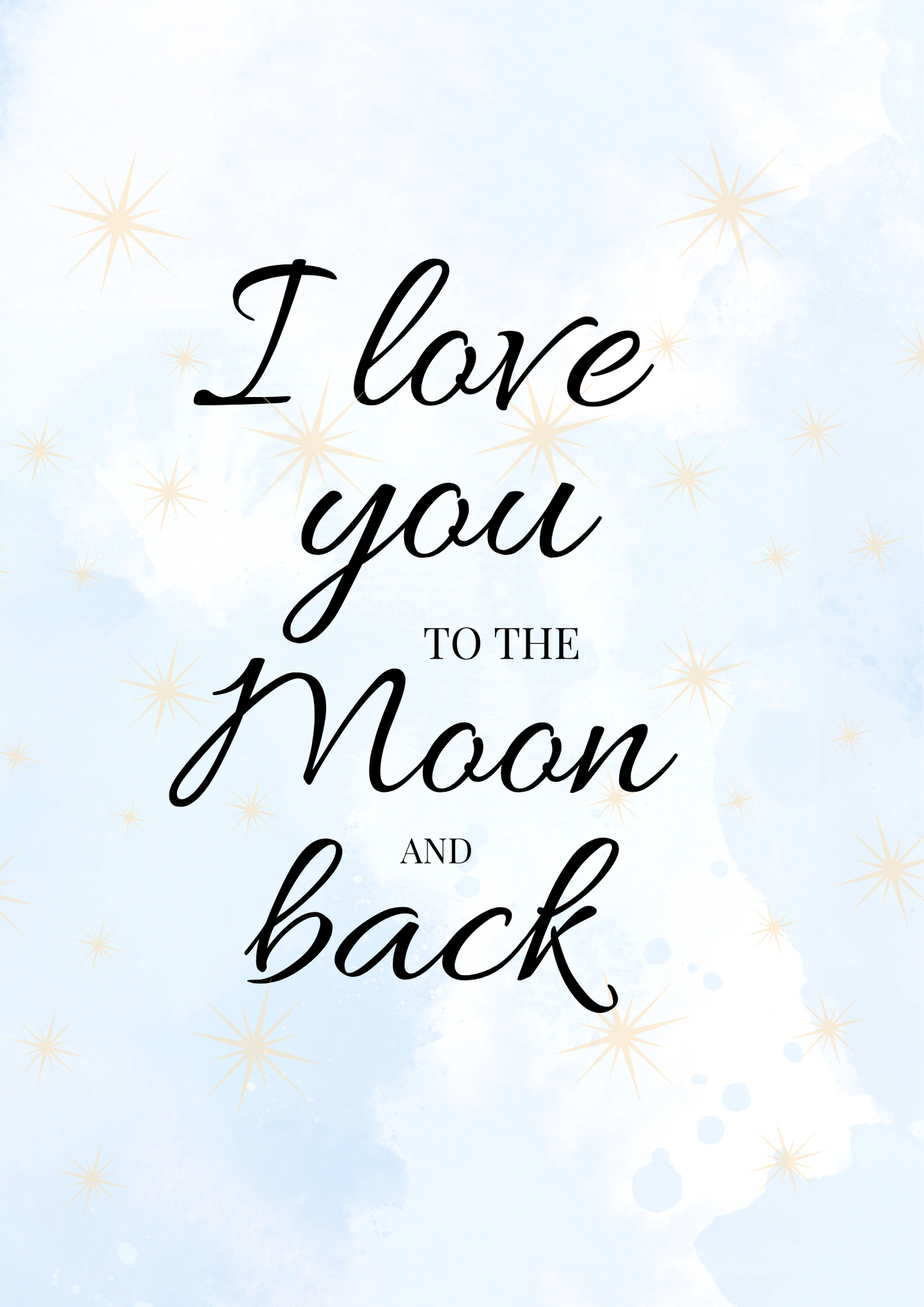 3-teiliges Poster-Set fürs Kinderzimmer – Spruch I love you to the moon and back, Deko für Babyzimmer, liebevoll gestaltet| A4| A3|Download