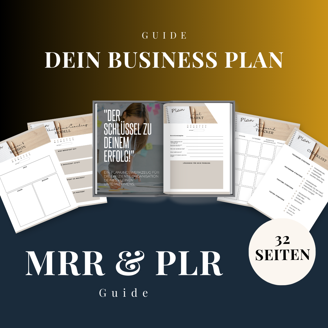 Business-Planer Deutsch – 32-seitiger Guide für Unternehmensplanung, Marketing, Wachstum & Social Media (PDF, zum Selbstausfüllen)