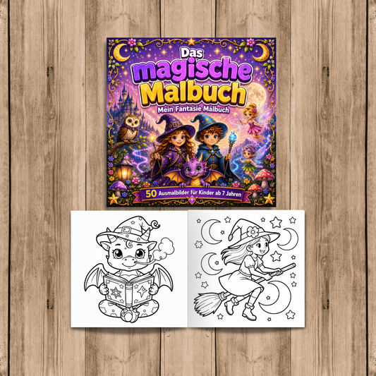 Das magische Malbuch – 50 Ausmalseiten für Kinder ab 7 Jahren | Digitaler Download PDF