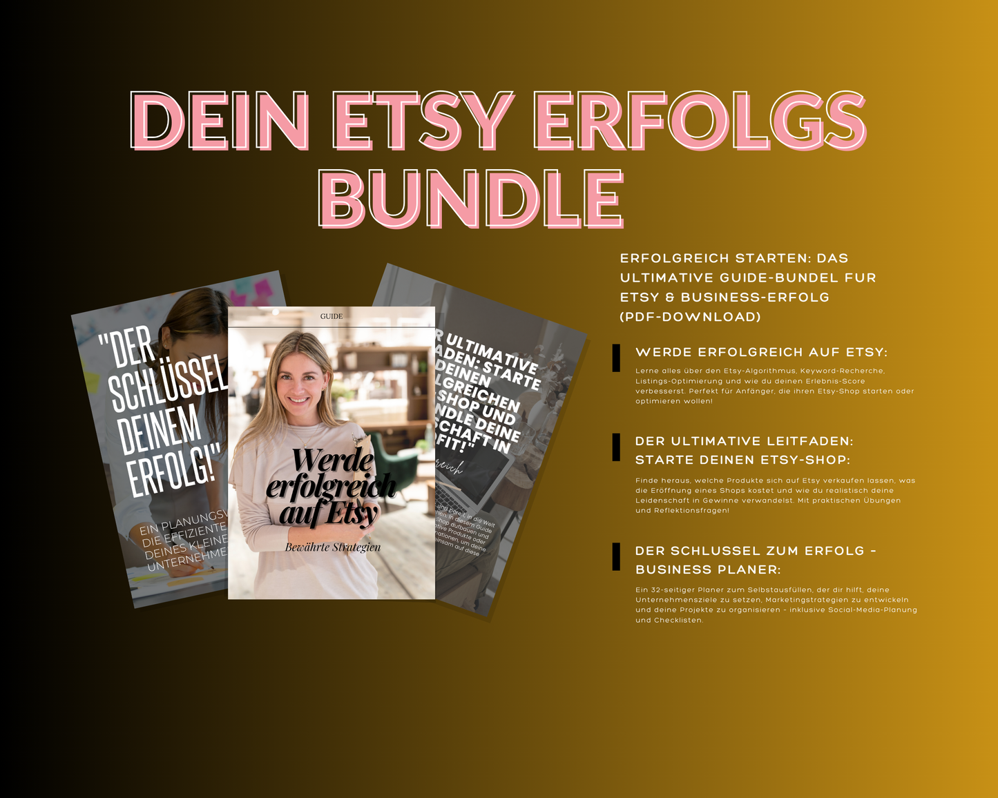 Etsy & Business Guide Bundle – Drei Guides für deinen Etsy-Erfolg, Unternehmensplanung & Marketing-Strategien (PDF Download)