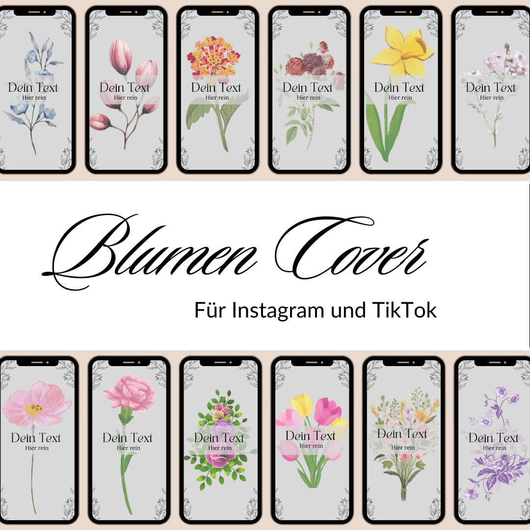 100 Blumen Cover für Instagram und TikTok