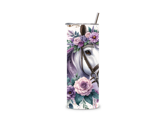 Edelstahlbecher mit Pferdekopf & Spruch "Just a Girl Who Loves Horses" – perfekt für Stall & Alltag. Für alle Pferdeliebhaberinnen, robust & umweltfreundlich!