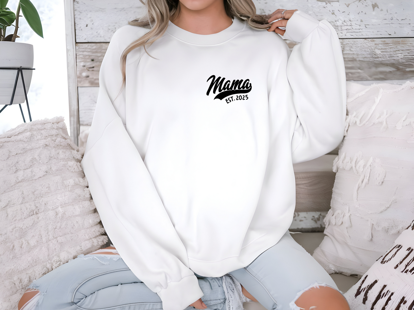 Mama Pullover 2025 – Geschenk für werdende Mamas – Mama Est. 2025 Sweatshirt – Mama Hoodie lässig & bequem