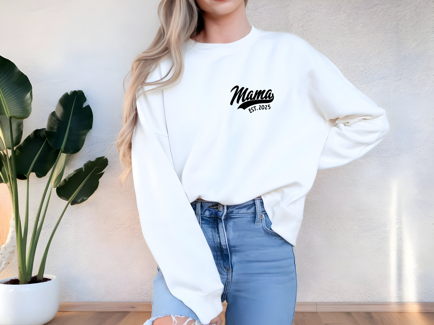 Mama Pullover 2025 – Geschenk für werdende Mamas – Mama Est. 2025 Sweatshirt – Mama Hoodie lässig & bequem