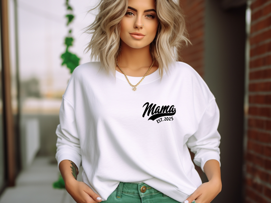 Mama Pullover 2025 – Geschenk für werdende Mamas – Mama Est. 2025 Sweatshirt – Mama Hoodie lässig & bequem