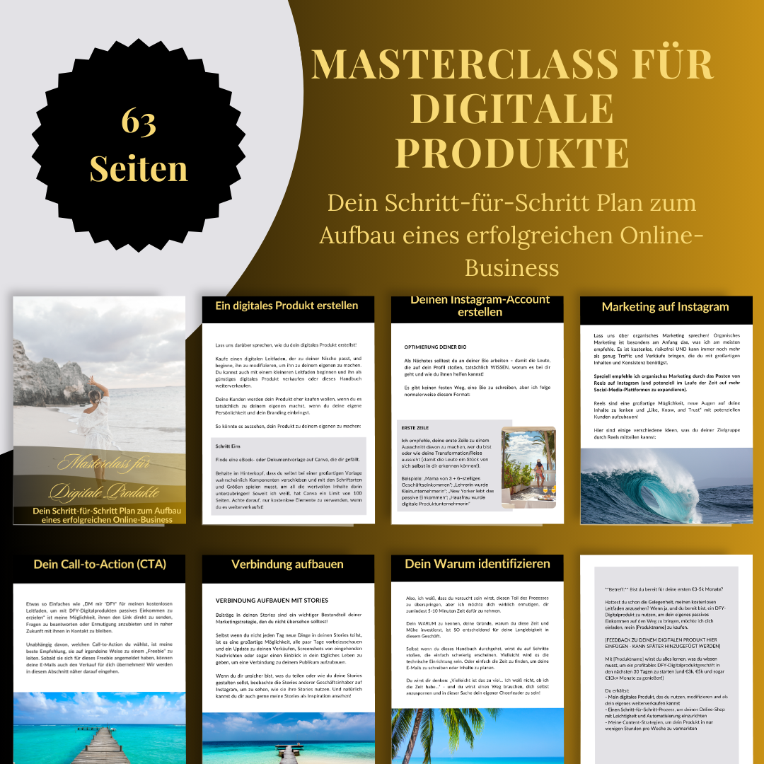 Masterclass für Digitale Produkte: Dein Schritt-für-Schritt Plan zum Aufbau eines erfolgreichen Online-Business