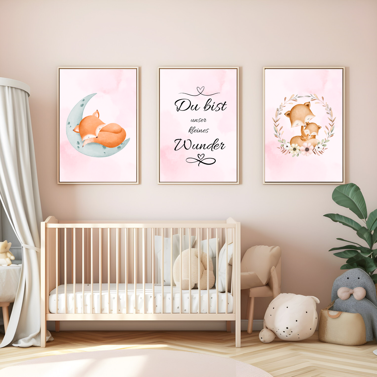 3-teiliges Poster-Set fürs Kinderzimmer – Spruch Du bist unser kleines Wunder, Deko für Babyzimmer, liebevoll gestaltet| A4| A3|Download