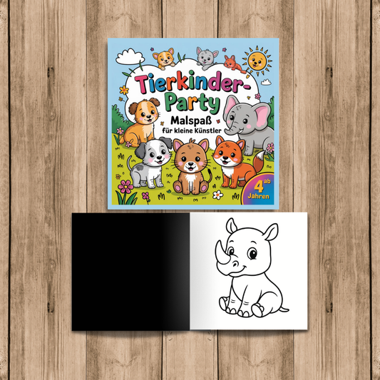 Schnapp dir die Stifte – die süßeste Tierparty wartet! (PDF-Download,8,5 × 8,5 Zoll)