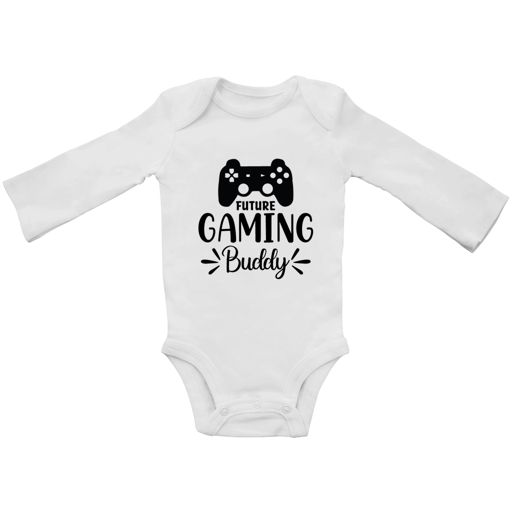 Baby Bio Bodysuite Langarm Bio Baby Body  Future Gaming Buddy  Babygeschenk mit Gamec