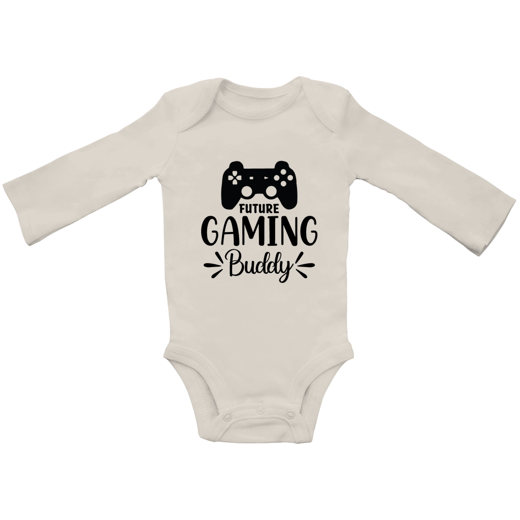 Baby Bio Bodysuite Langarm Bio Baby Body  Future Gaming Buddy  Babygeschenk mit Gamec